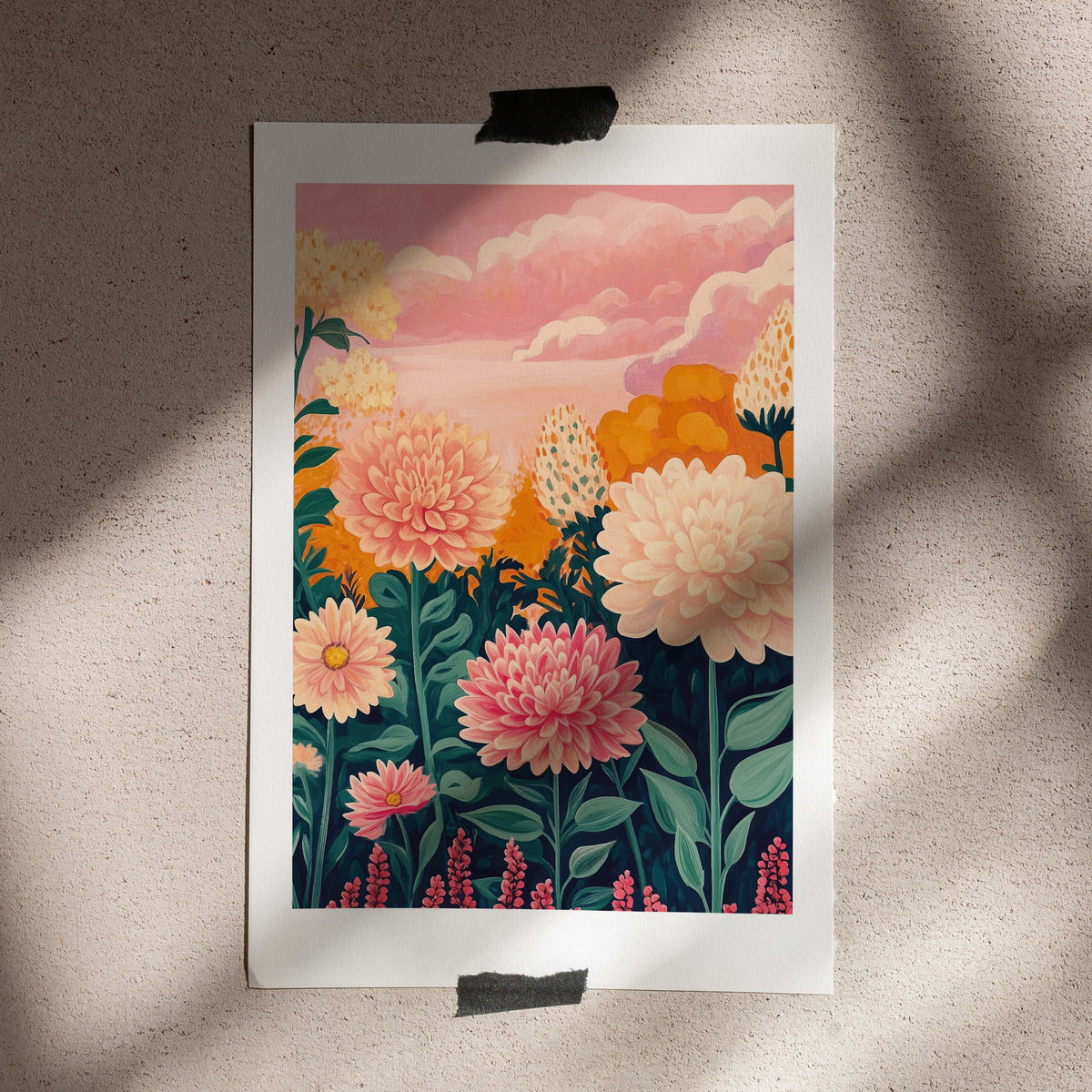 Poster Dahlia Peachy pink