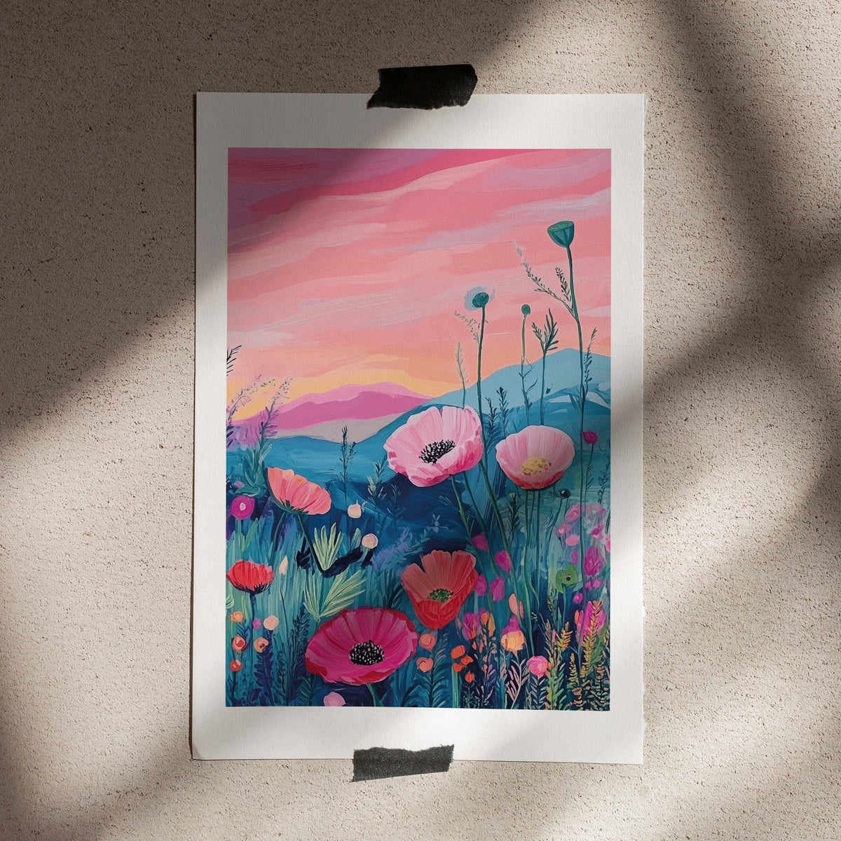 Poster Mountain Poppies 50x70