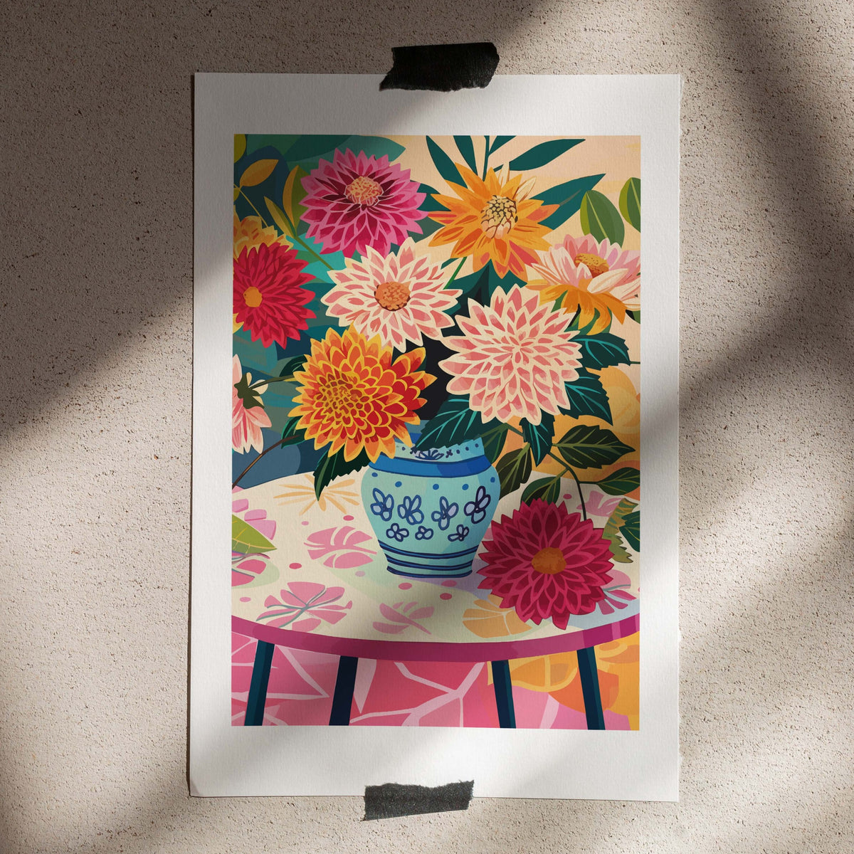 Poster Dahlias in a vase
