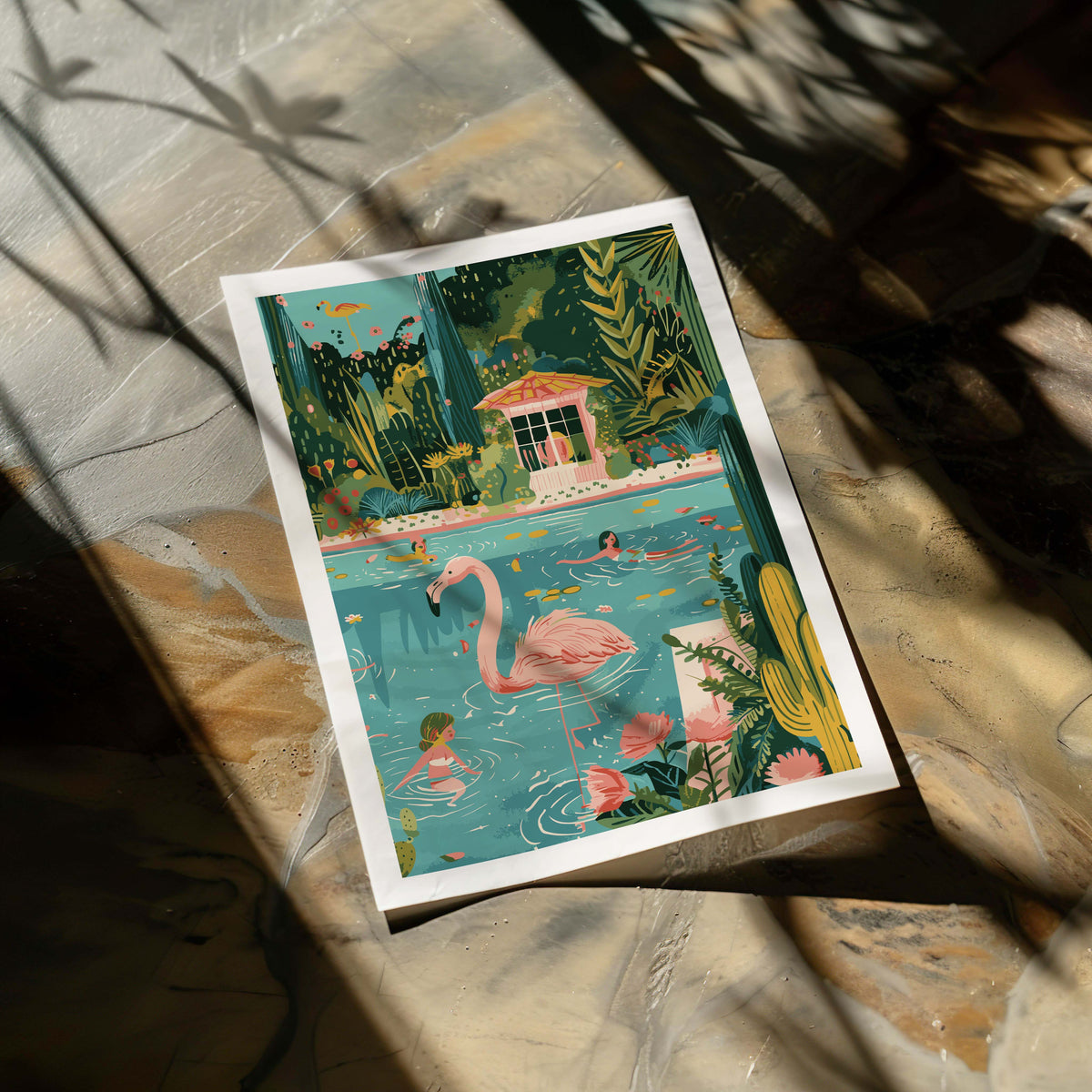 Poster A pink Flamingo