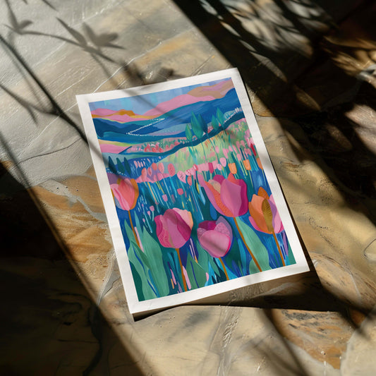 Poster Pink Tulips