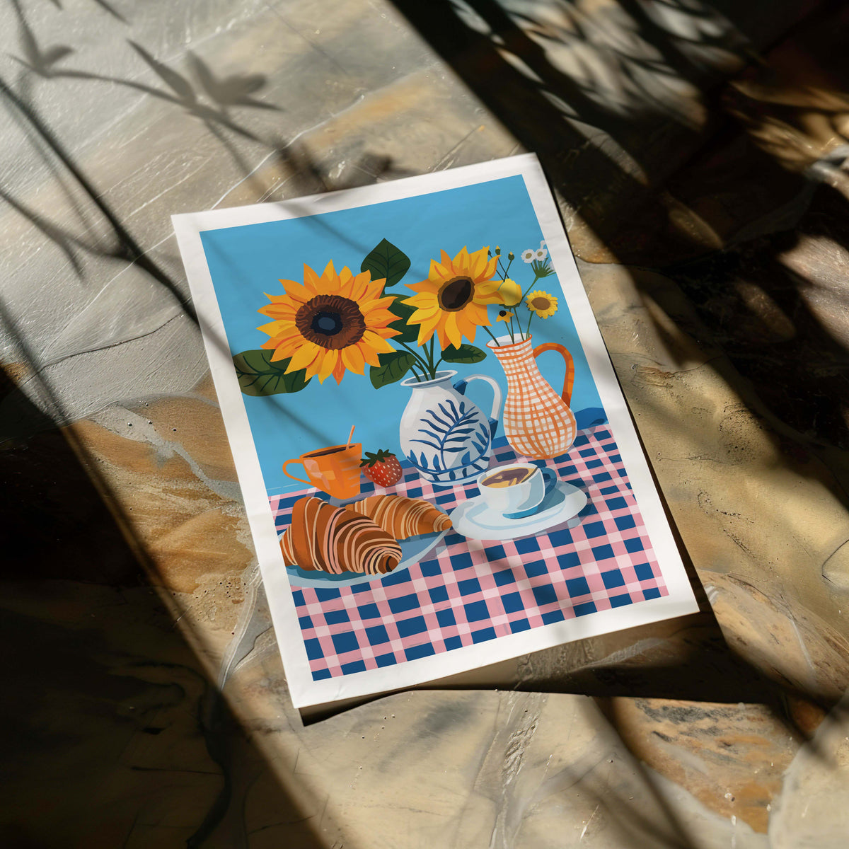 Poster Sunflower & Croissants