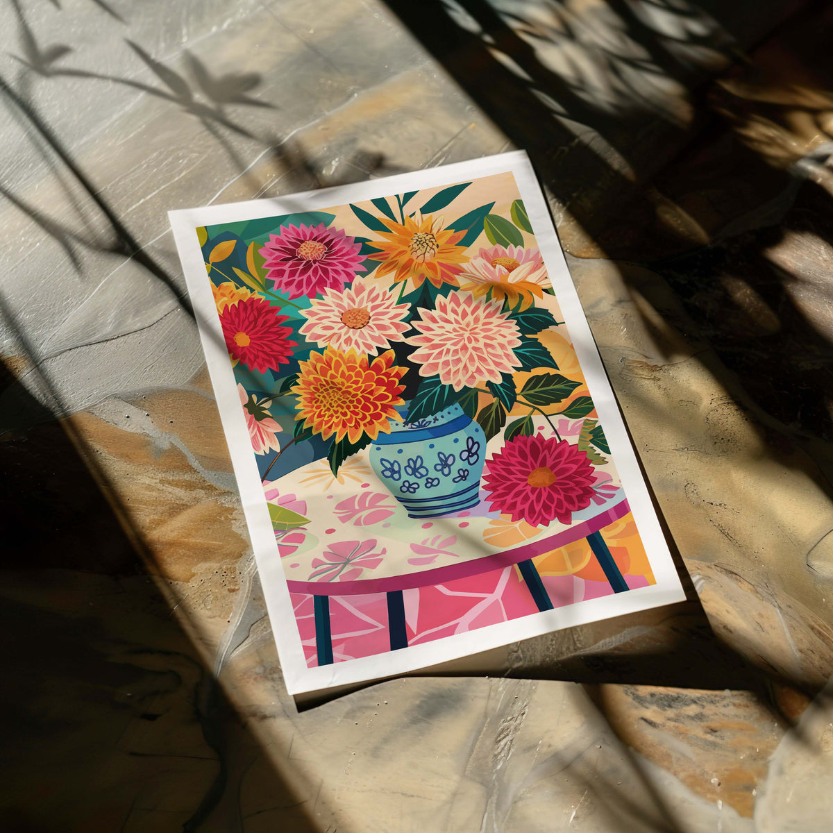 Poster Dahlias in a vase