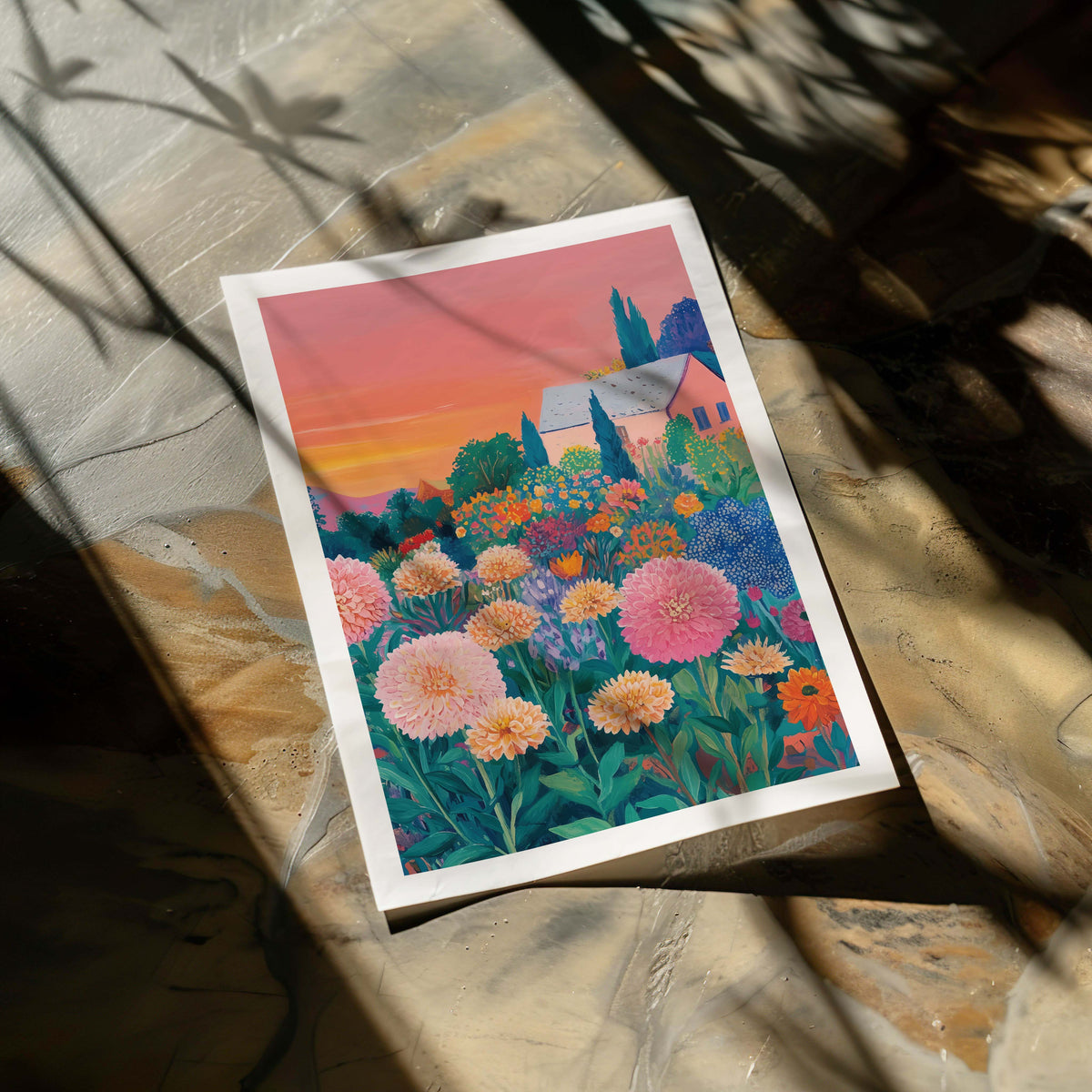 Poster Dahlias Sunset