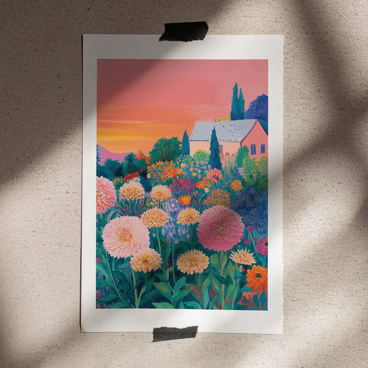 Poster Dahlias Sunset