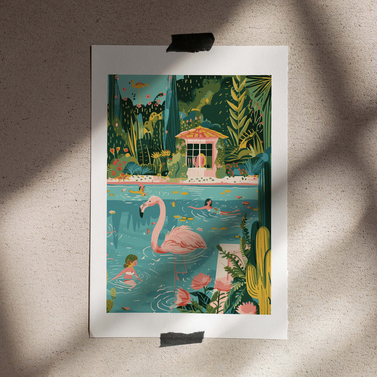 Poster A pink Flamingo